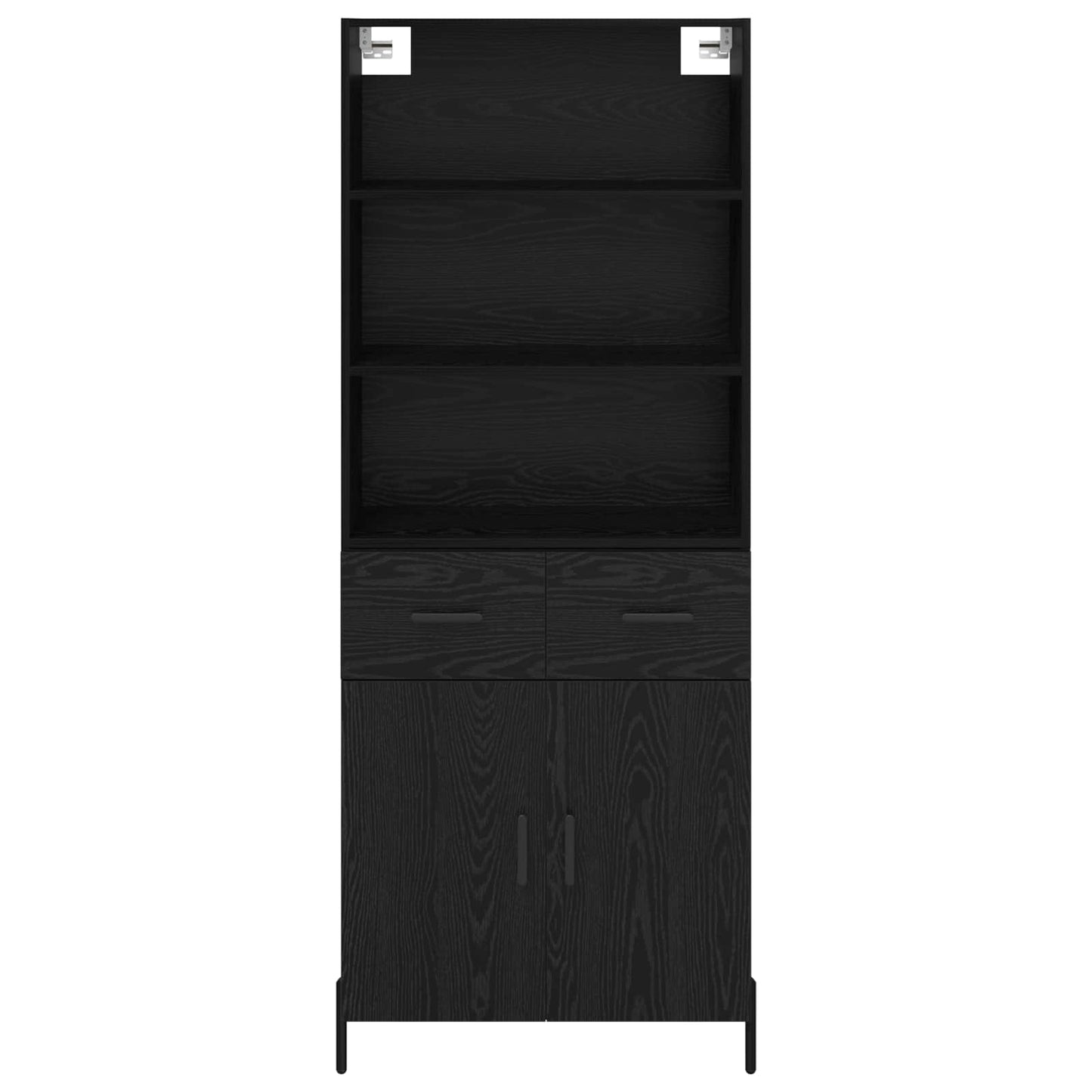 Hoge kast met lade Zwart eiken 69,5 x 34 x 180 cm Bewerkt hout