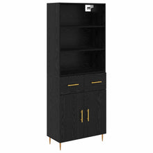 Hoge kast met lade Zwart Eiken 69,5 x 34 x 180 cm Bewerkt hout