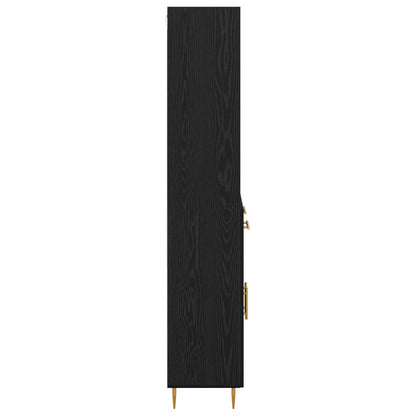 Hoge kast met lade Zwart Eiken 69,5 x 34 x 180 cm Bewerkt hout