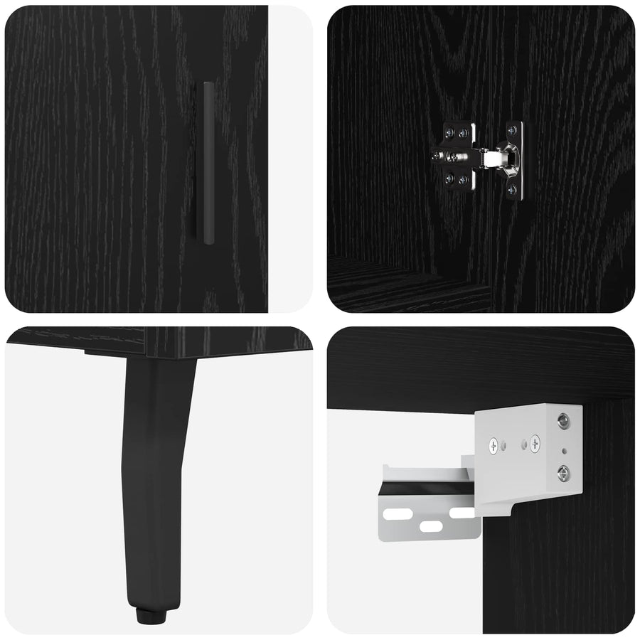 Hoge kast Zwart eiken 69,5 x 34 x 180 cm