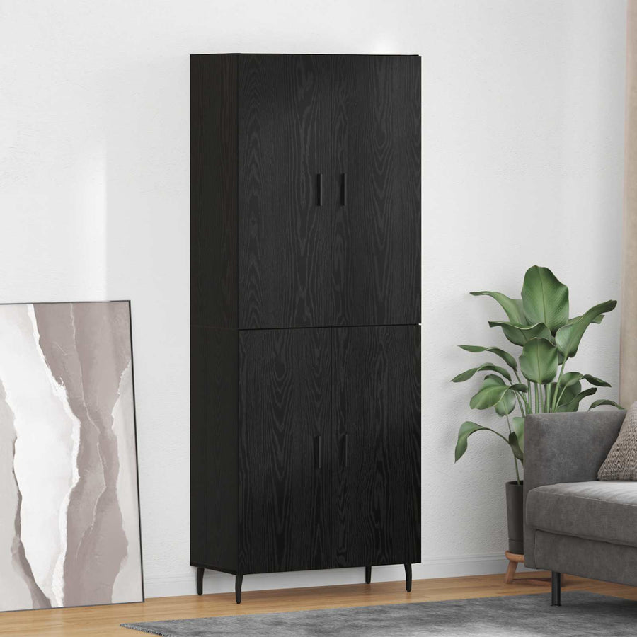 Hoge kast Zwart eiken 69,5 x 34 x 180 cm