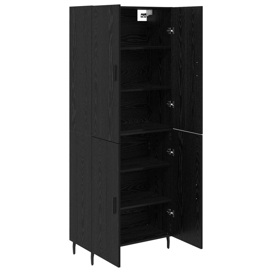 Hoge kast Zwart eiken 69,5 x 34 x 180 cm