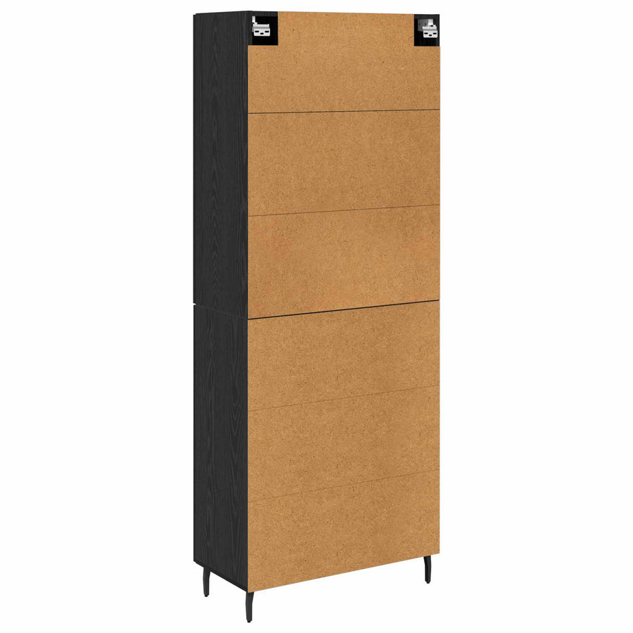Hoge kast Zwart eiken 69,5 x 34 x 180 cm