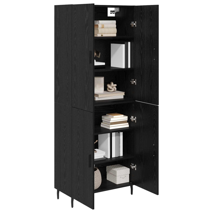 Hoge kast Zwart eiken 69,5 x 34 x 180 cm