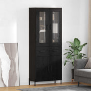 Highboard zwart eiken 69,5x34x180 cm