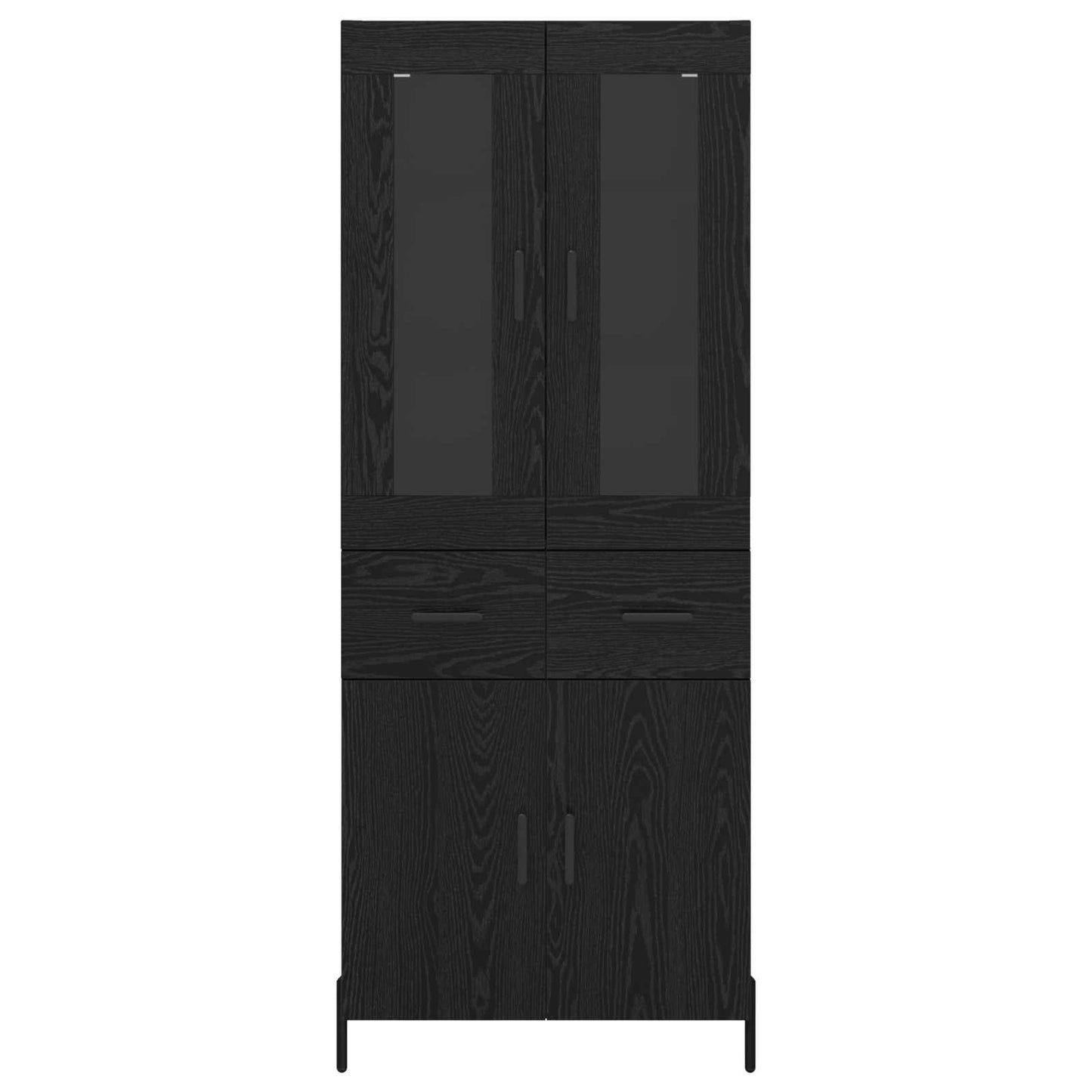 Highboard met lade Zwart Eiken 69,5 x 34 x 180 cm Bewerkt hout
