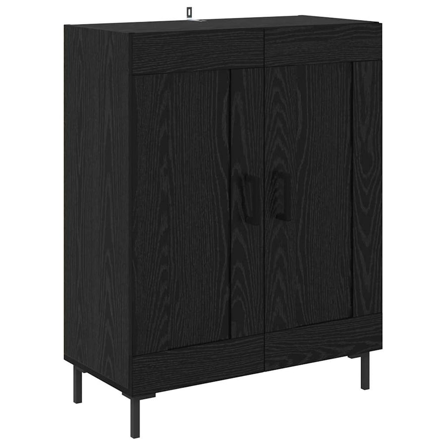 Hoge kast 2 pcs Zwart Eiken 69,5 x 34 x 180 cm Bewerkt hout