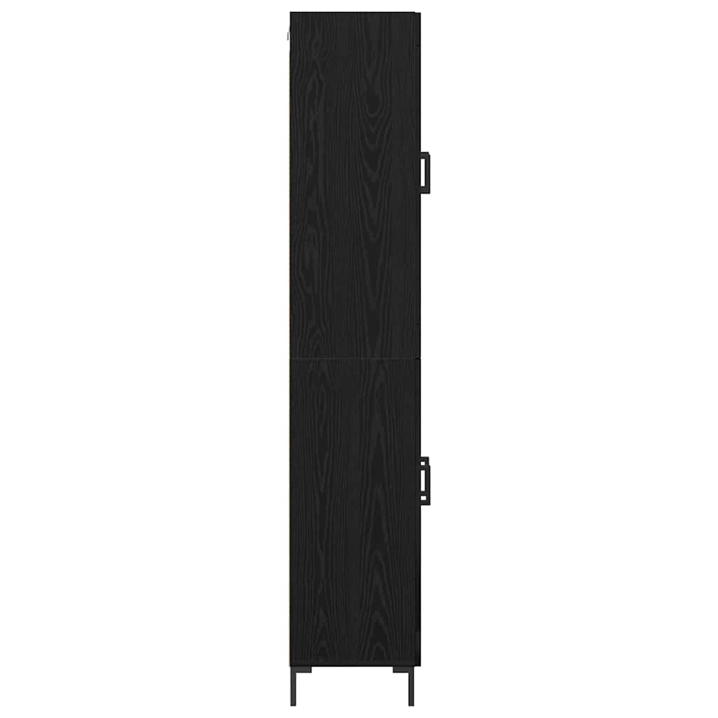 Hoge kast 2 pcs Zwart Eiken 69,5 x 34 x 180 cm Bewerkt hout