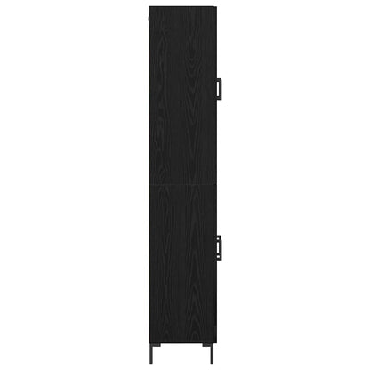 Hoge kast 2 pcs Zwart Eiken 69,5 x 34 x 180 cm Bewerkt hout