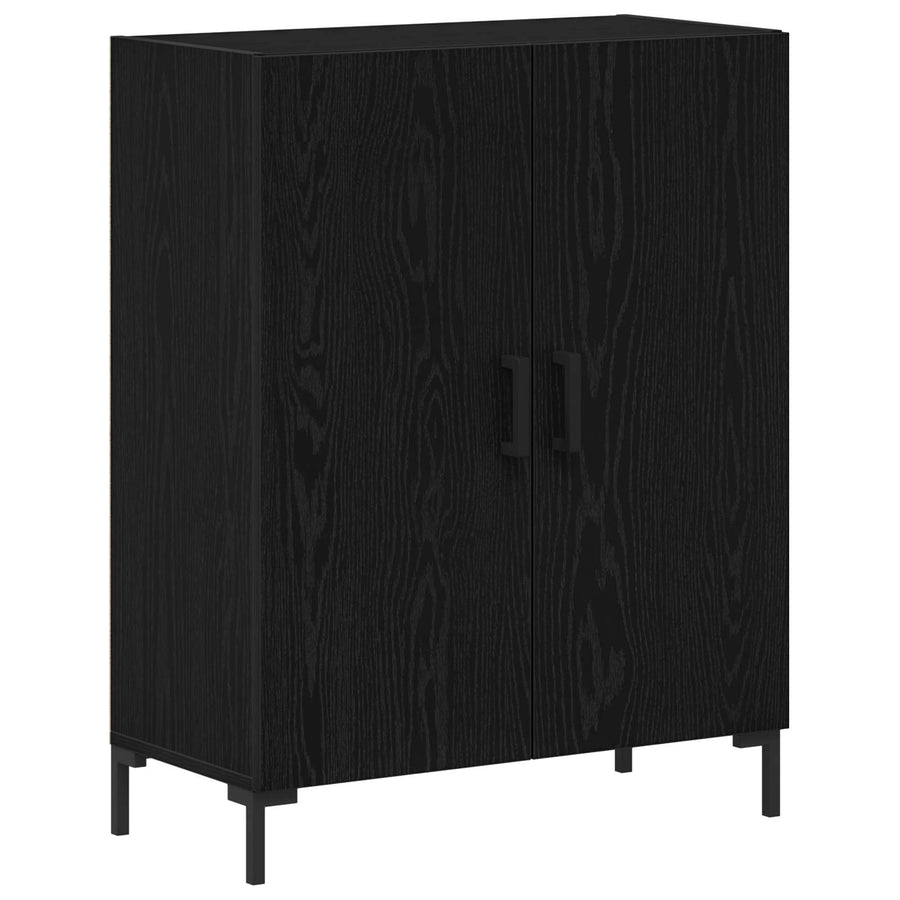 Hoge kast 2 pcs Zwart Eiken Bewerkt hout