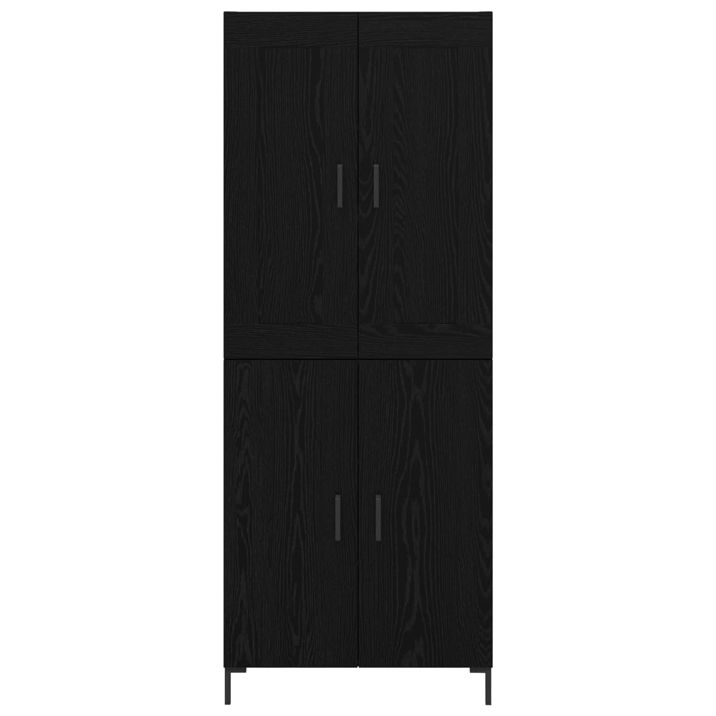 Hoge kast 2 pcs Zwart Eiken Bewerkt hout