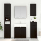 Bathroom Cabinet Set with Shelf 3 Pieces Black Oak Engineered Wood
