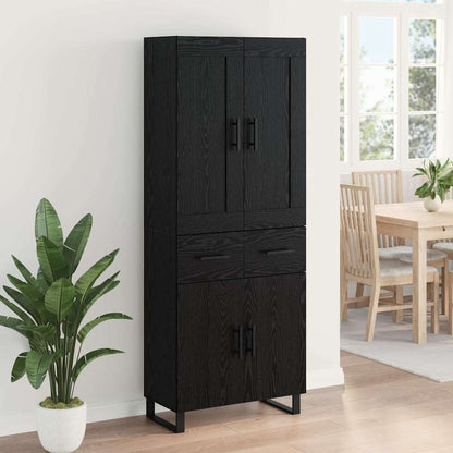 Highboard Wandgemonteerd 2 pcs Zwart Eiken Bewerkt hout