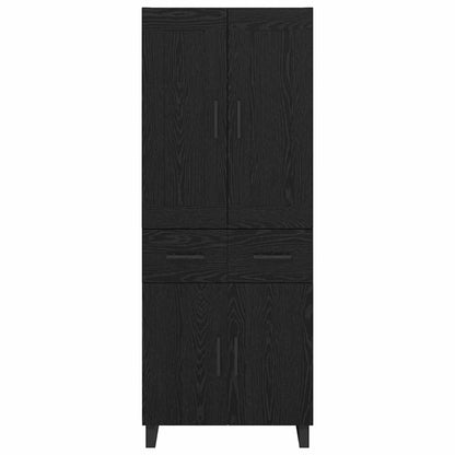 Highboard Wandgemonteerd 2 pcs Zwart Eiken Bewerkt hout
