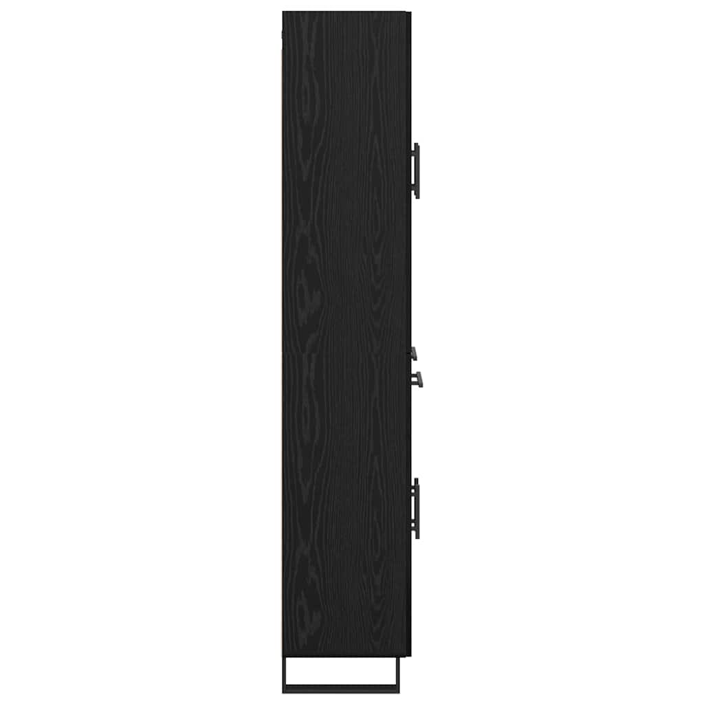 Highboard Wandgemonteerd 2 pcs Zwart Eiken Bewerkt hout