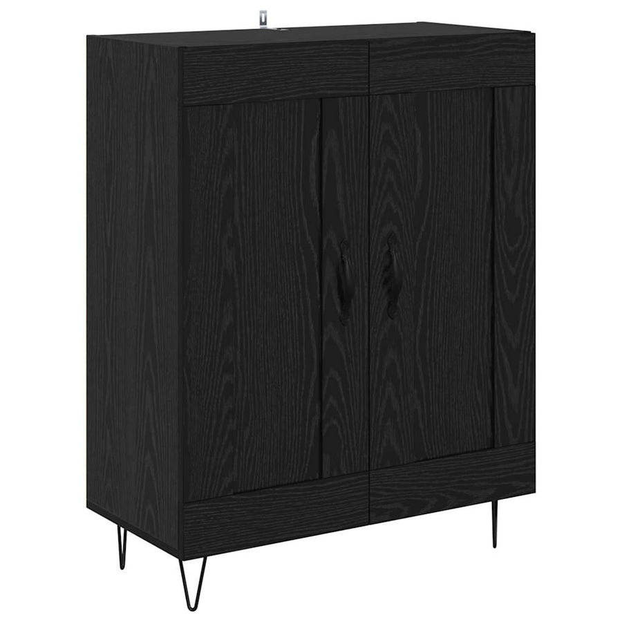 Highboard Wandgemonteerd 2 pcs Zwart Eiken Bewerkt hout