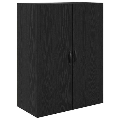 Highboard Wandgemonteerd 2 pcs Zwart Eiken Bewerkt hout