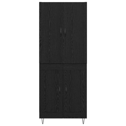 Highboard Wandgemonteerd 2 pcs Zwart Eiken Bewerkt hout