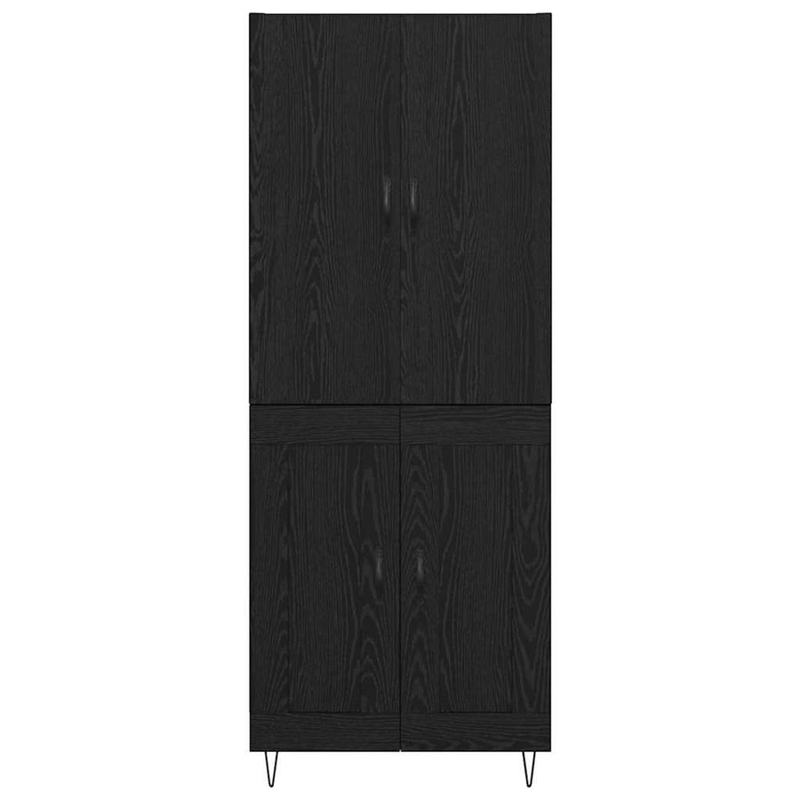 Highboard Wandgemonteerd 2 pcs Zwart Eiken Bewerkt hout