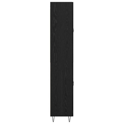 Highboard Wandgemonteerd 2 pcs Zwart Eiken Bewerkt hout