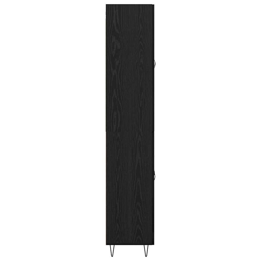 Highboard Wandgemonteerd 2 pcs Zwart Eiken Bewerkt hout
