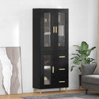 Tall Cabinet with Drawer Black Oak 69.5 x 34 x 180 cm Engineered Wood