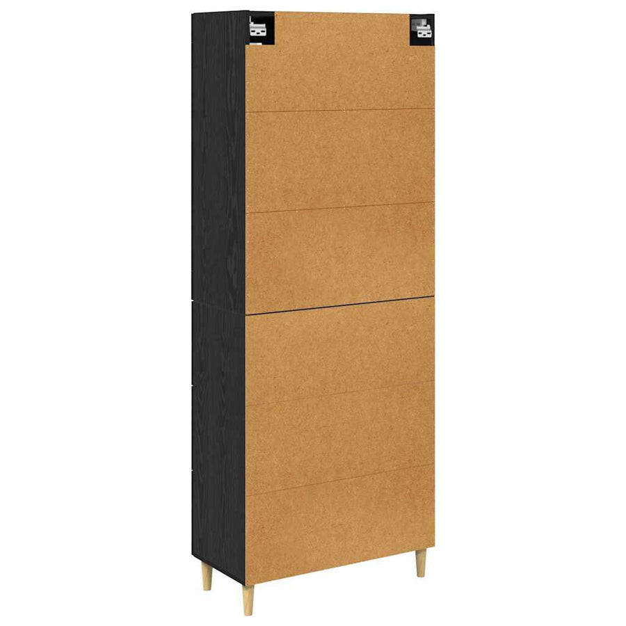 Highboard Wandgemonteerd 2 pcs Zwart Eiken Bewerkt hout