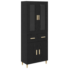 Highboard Wandgemonteerd 2 pcs Zwart Eiken Bewerkt hout