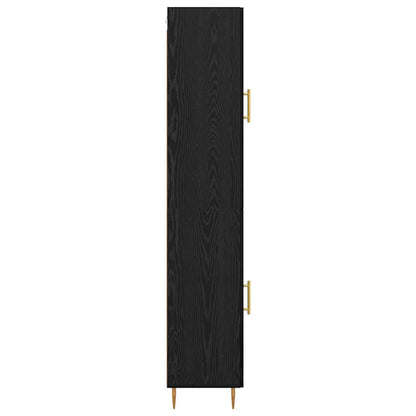 Highboard Zwart Eiken 34,5 x 34 x 180 cm Bewerkt hout