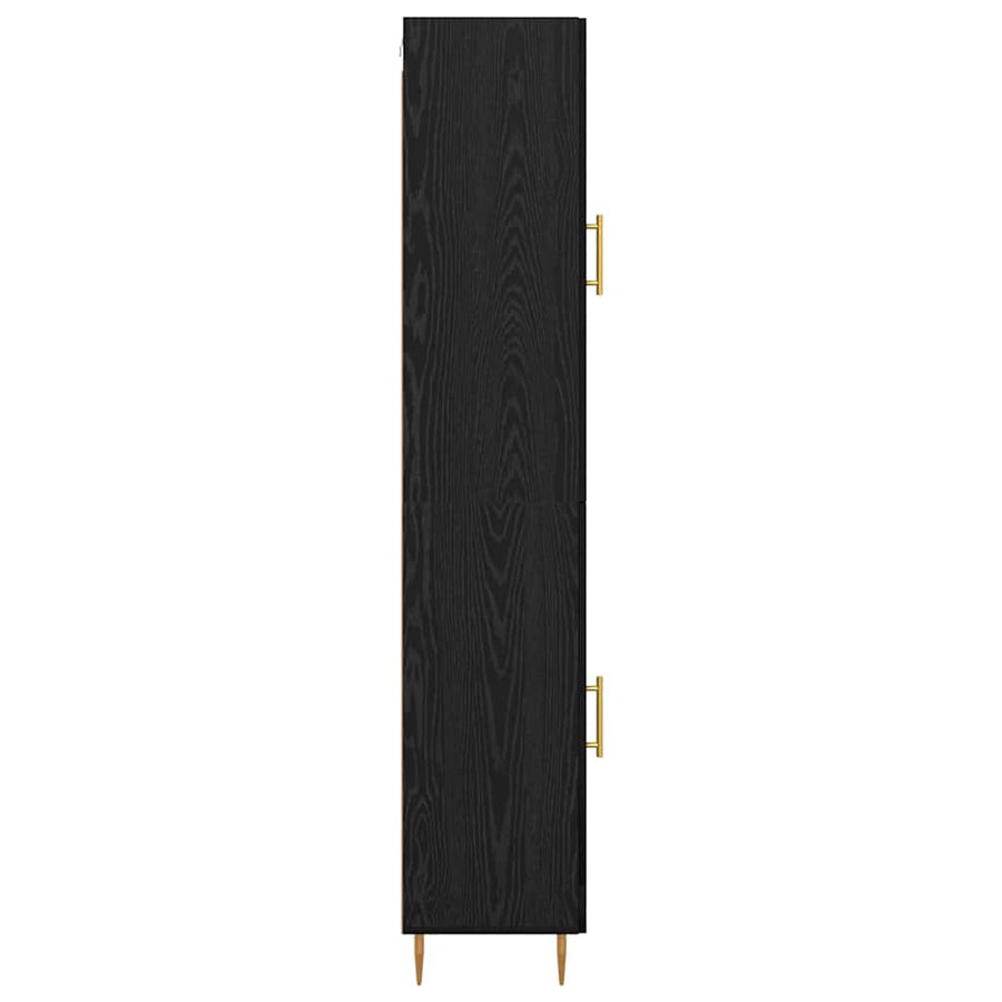 Highboard Zwart Eiken 34,5 x 34 x 180 cm Bewerkt hout