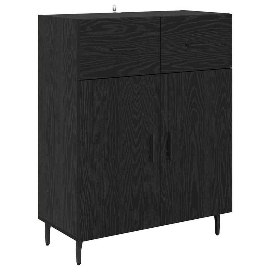 Highboard 2 pcs Zwart Eiken 69,5 x 34 x 180 cm Bewerkt hout
