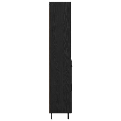 Highboard 2 pcs Zwart Eiken 69,5 x 34 x 180 cm Bewerkt hout