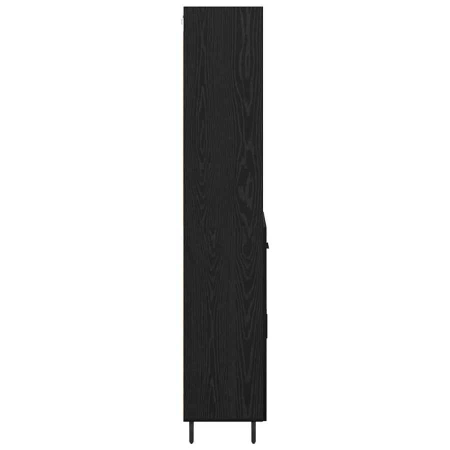 Highboard 2 pcs Zwart Eiken 69,5 x 34 x 180 cm Bewerkt hout