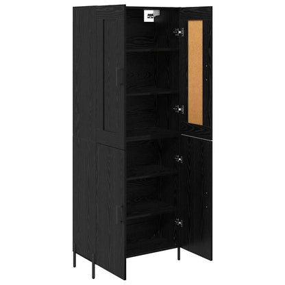 Highboard 2 pcs Zwart Eiken 69,5 x 34 x 180 cm Bewerkt hout