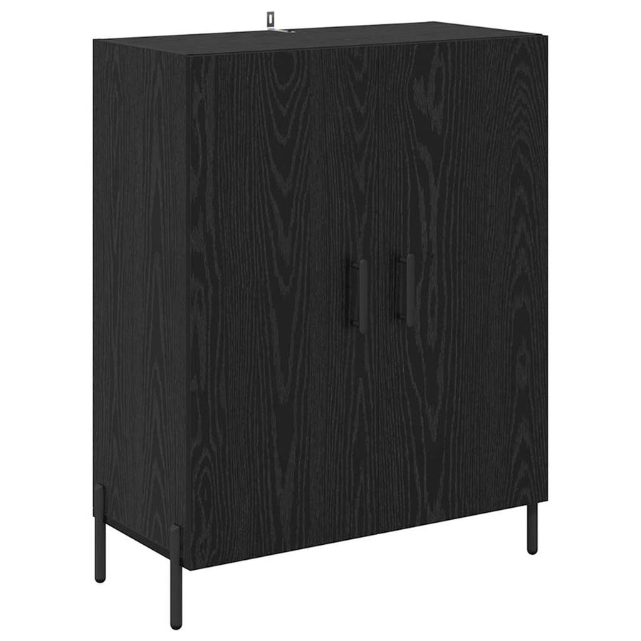 Highboard 2 pcs Zwart Eiken 69,5 x 34 x 180 cm Bewerkt hout