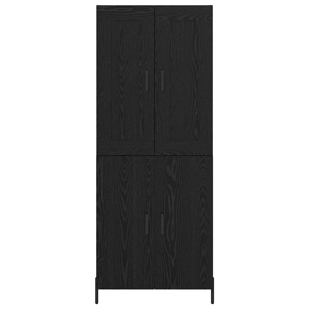 Highboard 2 pcs Zwart Eiken 69,5 x 34 x 180 cm Bewerkt hout