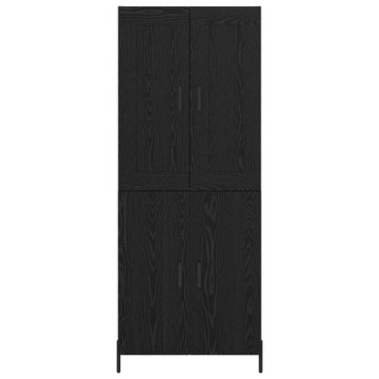 Highboard 2 pcs Zwart Eiken 69,5 x 34 x 180 cm Bewerkt hout