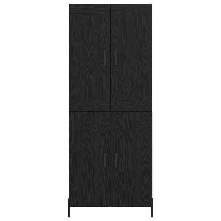 Highboard 2 pcs Zwart Eiken 69,5 x 34 x 180 cm Bewerkt hout