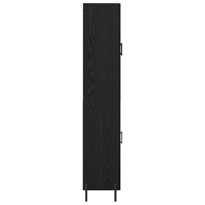 Highboard 2 pcs Zwart Eiken 69,5 x 34 x 180 cm Bewerkt hout