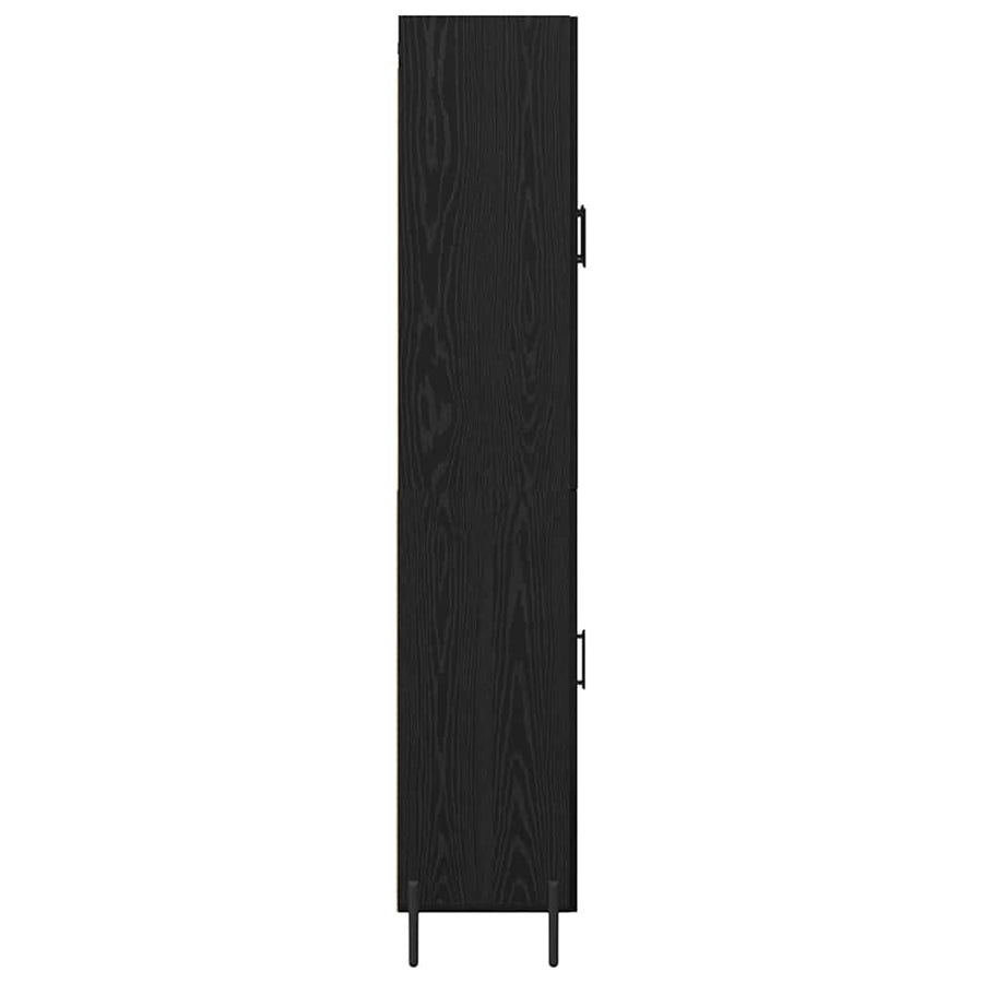 Highboard 2 pcs Zwart Eiken 69,5 x 34 x 180 cm Bewerkt hout