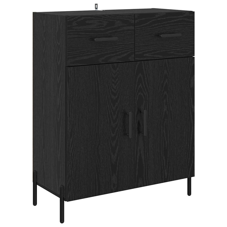 Highboard 2 pcs Zwart Eiken 69,5 x 34 x 180 cm Bewerkt hout