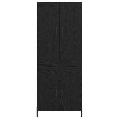 Highboard 2 pcs Zwart Eiken 69,5 x 34 x 180 cm Bewerkt hout
