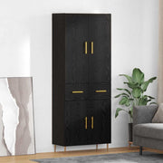 Highboard zwart eiken 69,5x34x180 cm