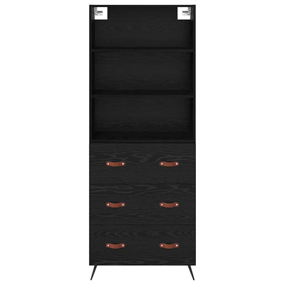 Highboard 2 pcs Zwart eiken 69,5 x 34 x 180 cm Bewerkt hout