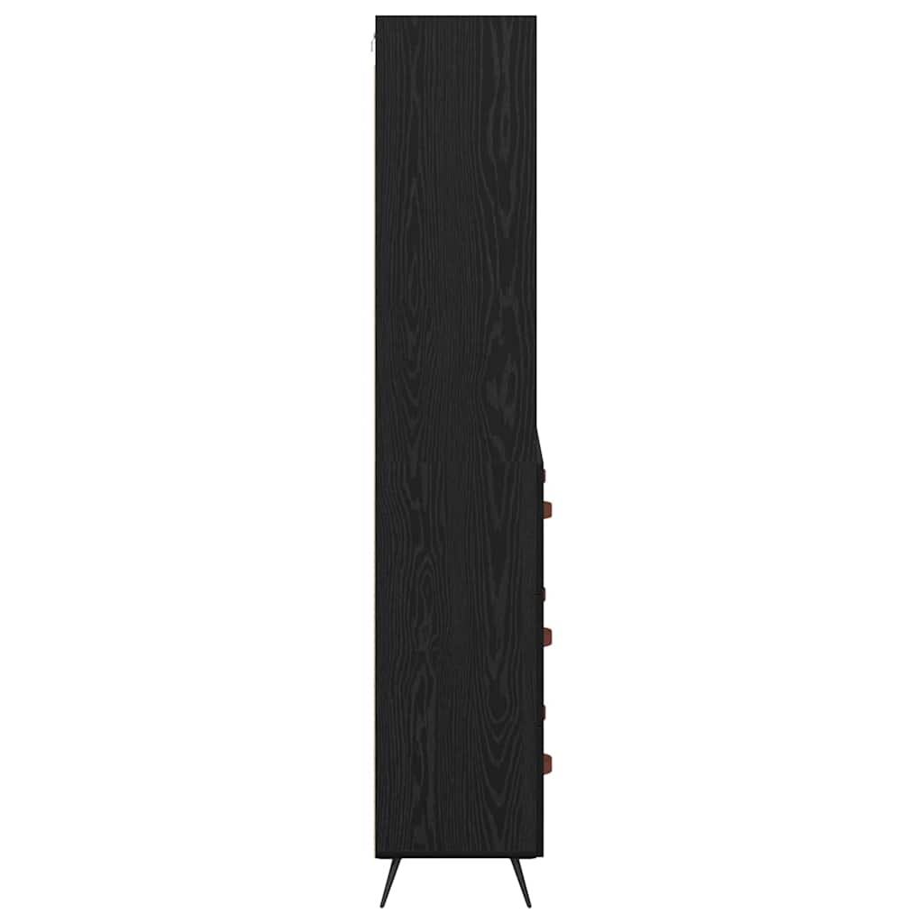 Highboard 2 pcs Zwart eiken 69,5 x 34 x 180 cm Bewerkt hout