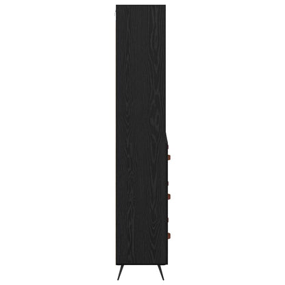 Highboard 2 pcs Zwart eiken 69,5 x 34 x 180 cm Bewerkt hout