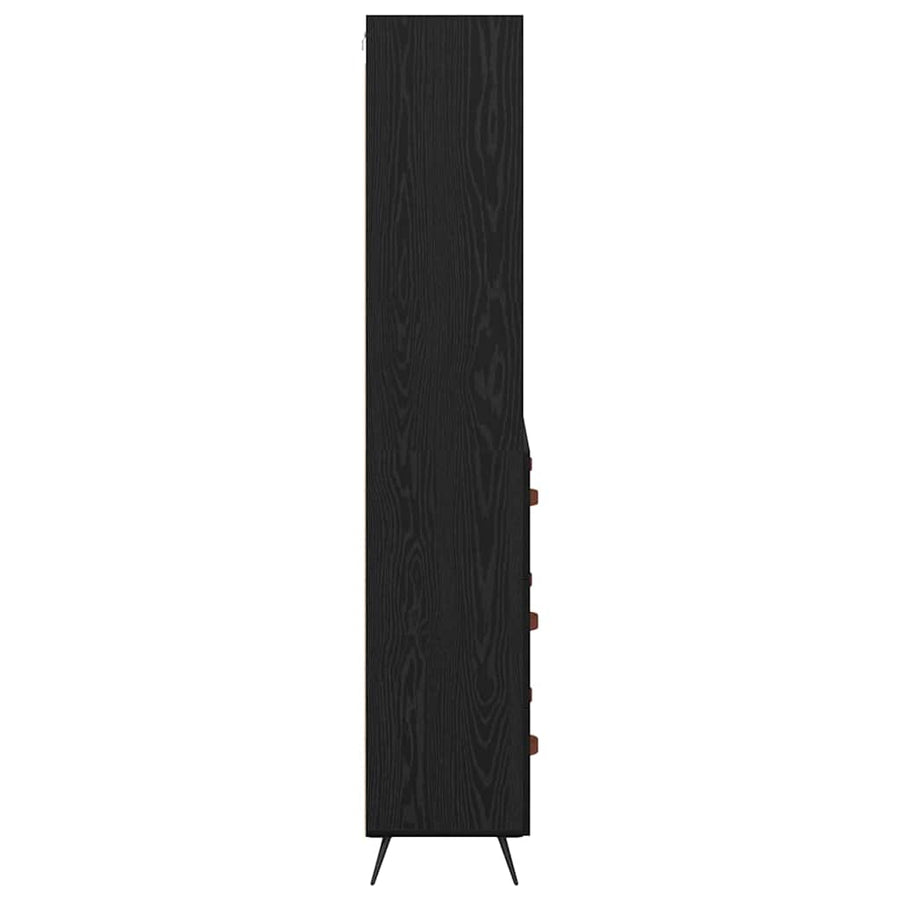 Highboard 2 pcs Zwart eiken 69,5 x 34 x 180 cm Bewerkt hout