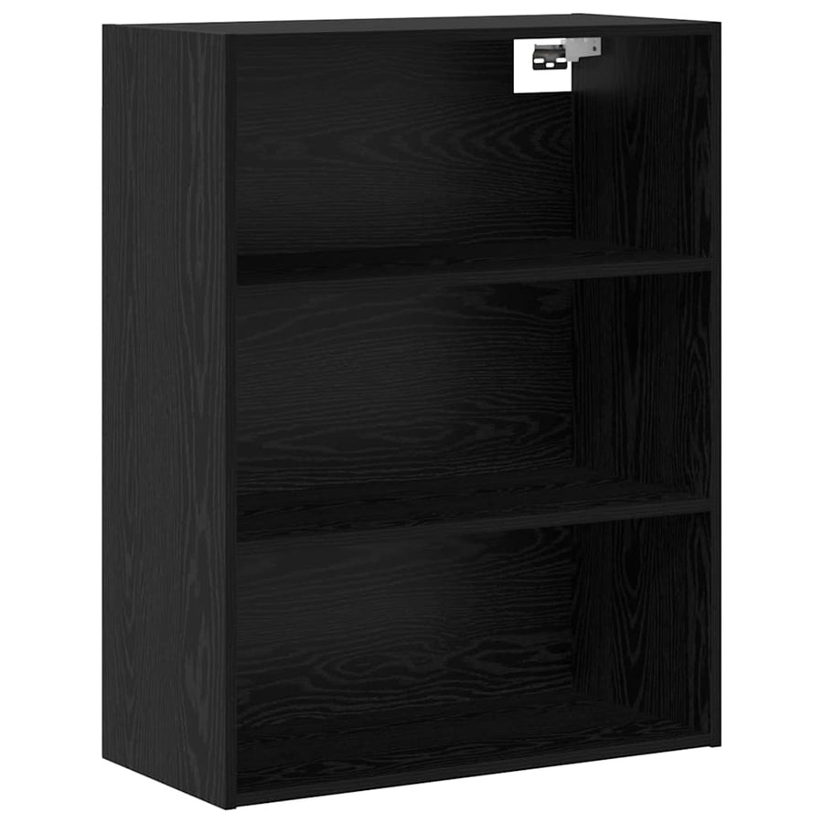 Highboard Wandgemonteerd 2 pcs Zwart Eiken Bewerkt hout