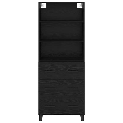 Highboard Wandgemonteerd 2 pcs Zwart Eiken Bewerkt hout