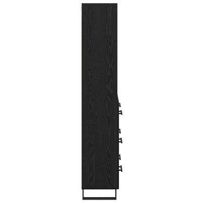 Highboard Wandgemonteerd 2 pcs Zwart Eiken Bewerkt hout